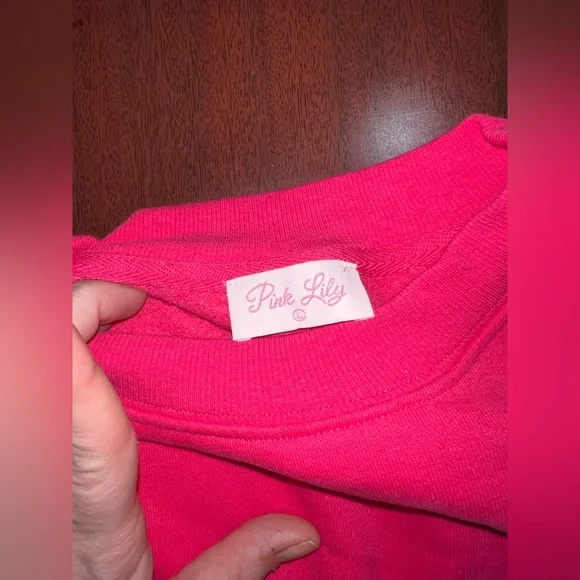 Pink Lily Vibrant Pink Sweatshirt - Picture 5 of 7